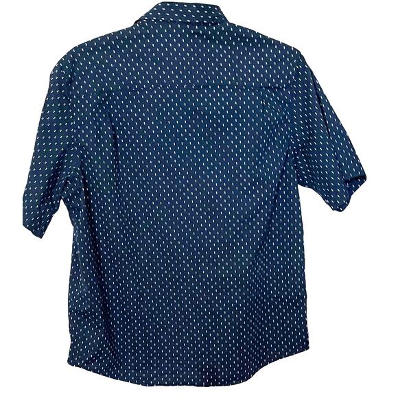 GEORGE SHORT SLV BUTTON-UP CASUAL SHIRT, MENS-XL(46-48)CLASSIC FIT, NAVY & WHITE - Picture 4 of 11